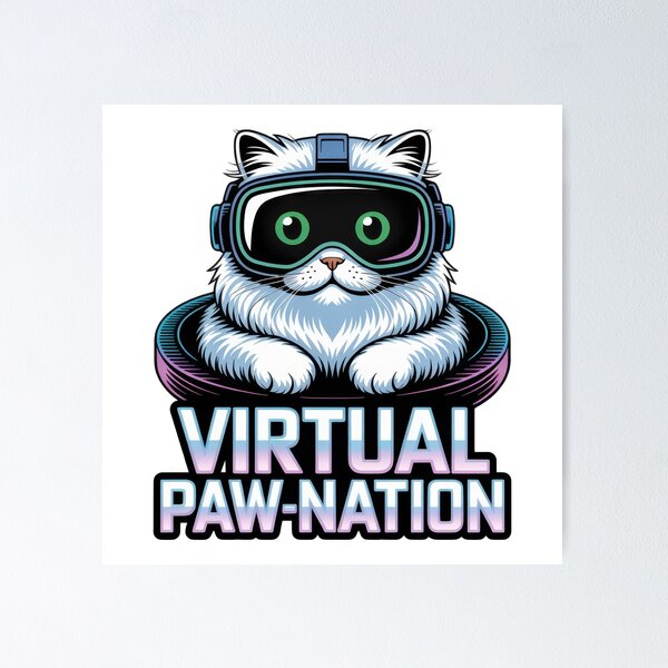 Item preview, Virtual Reality Cat – Paw Nation VR Headset Art designed and sold by EpicMediaShop.