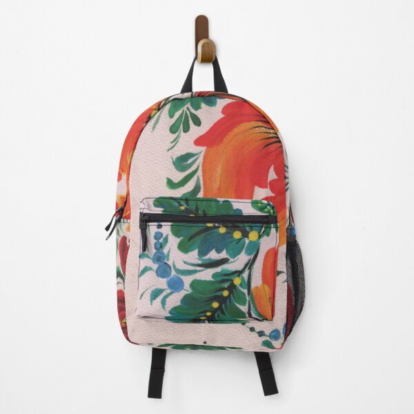 Item preview, Fiery blossoms with berries – floral art on a light background designed and sold by BohoCow.
