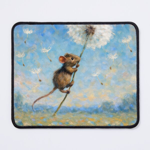 Item preview, Mouse Flying On a Fluffy Dandelion designed and sold by Maria Dryfhout.