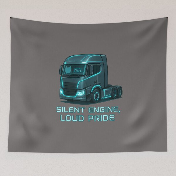 Item preview, Silent Engine, Loud Pride – Electric Euro Truck Art designed and sold by AwixArslan.
