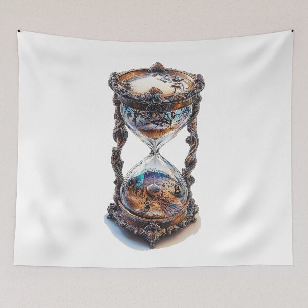 Item preview, Surreal Ornate Hourglass – Time Running Sand Art with Dreamlike Reflections designed and sold by IdeaSmith.