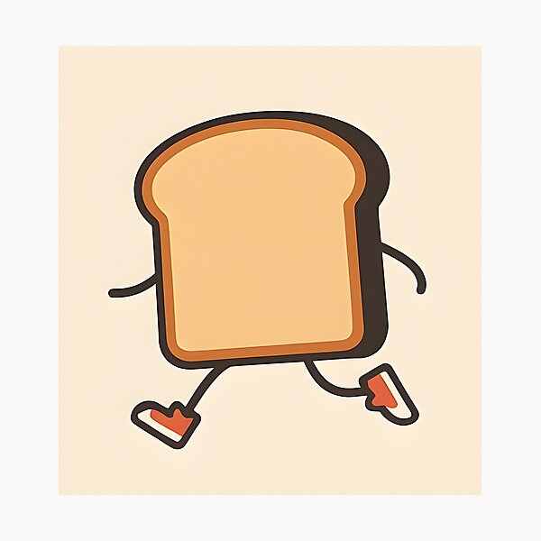 Item preview, Running Toast – Funny Breakfast Bread Cartoon Design designed and sold by JuliJoy.