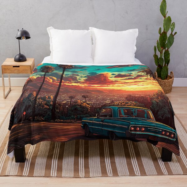 Item preview, Retro Sunset Drive Through Palm-Lined Hills designed and sold by Zoltan89.