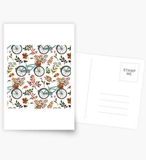 Autumn bike ride on white background Postcards