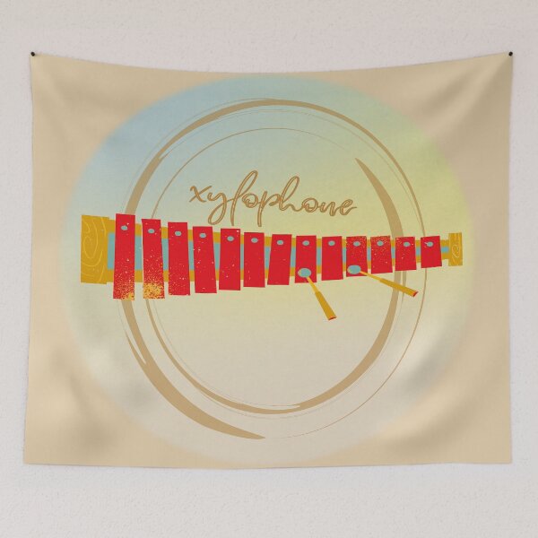 Item preview, A Xylophone In Red Tan & Green designed and sold by BrightrDayMusicArt.