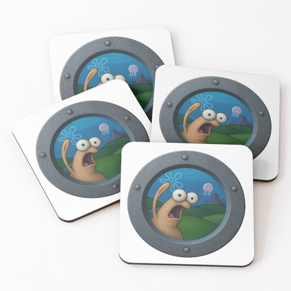 Item preview, SpongeBob fish waving at the real window designed and sold by DibujandoPorfa.