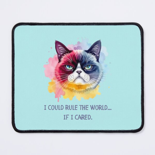 Item preview, "World Domination? Meh. – Grumpy Cat 'If I Cared' " designed and sold by Ryldra-Art.