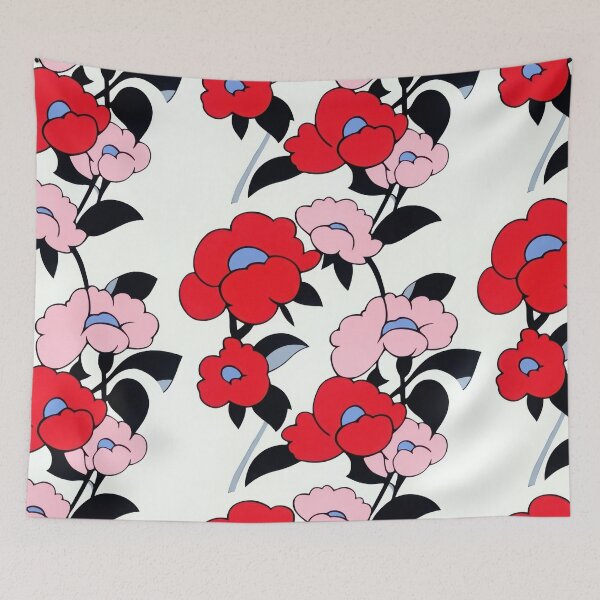 Item preview, Red and Pink Peonies — Vintage Floral Sketch designed and sold by HEADMADE-TV.