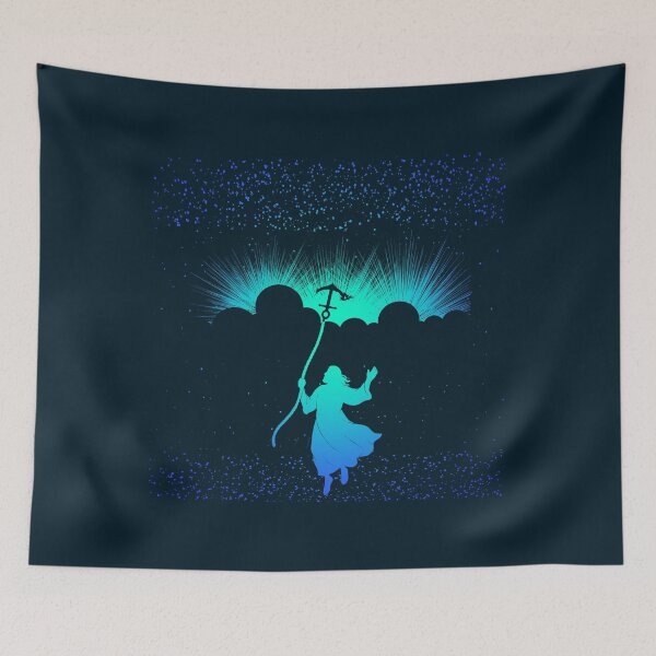 Item preview, Minimal Modern Ascension Day Christian Art - blue green turquoise color rays version designed and sold by ZechJohnRB.