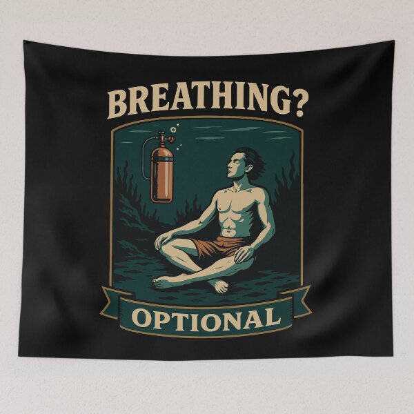 Item preview, Breathing Optional Diver Ocean Design designed and sold by LuminOrb.