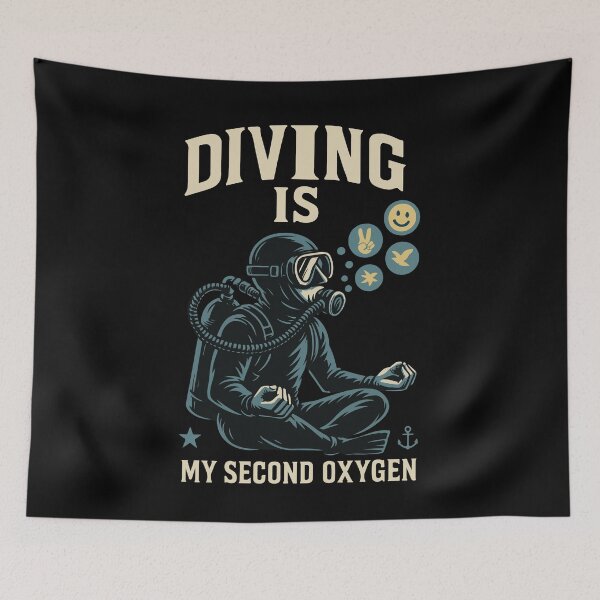 Item preview, Diving Is My Second Oxygen Ocean Diver designed and sold by LuminOrb.