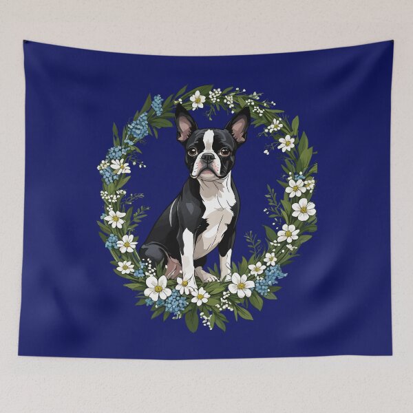 Item preview, Boston Terrier And Massachusetts Mayflowers 1 designed and sold by taiche.