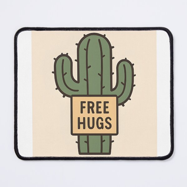 Item preview, Funny Cactus "Free Hugs" Design – Cute Minimalist Art designed and sold by JuliJoy.