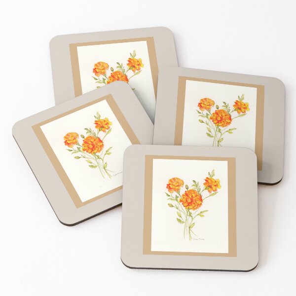 Item preview, Marigolds - watercolor painting designed and sold by Annie Mason Art.