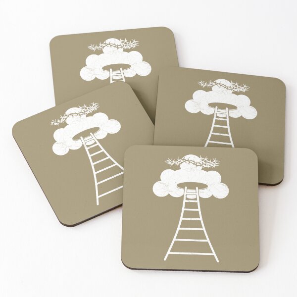 Item preview, Jesus Christ Ascension to Heaven – Simple Ladder to Heaven (Cloud) Concept Minimal Abstract Design | White color for darker background designed and sold by ZechJohnRB.