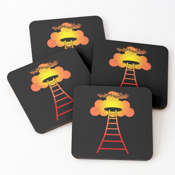 Item preview, Jesus Christ Ascension to Heaven – Simple Ladder to Heaven (Cloud) Concept Minimal Abstract Design | Red yellow Warmer color for darker background designed and sold by ZechJohnRB.