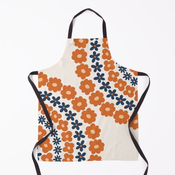 Item preview, Bohemian Floral Abstract Pattern in Navy Blue Burnt Orange designed and sold by nineFlorals.