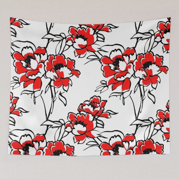 Item preview, Classic Toile Peonies — Vintage Floral Sketch designed and sold by HEADMADE-TV.
