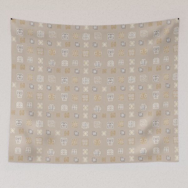 Item preview, Sacred Grid Kolam in White and Ochre designed and sold by Moisky Patterns.