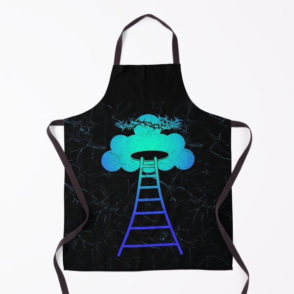 Item preview, Abstract Jesus Christ Ascension to Heaven – Simple Ladder to Heaven (Cloud) Concept Minimal Design | Blue Green Turquoise color for darker background designed and sold by ZechJohnRB.