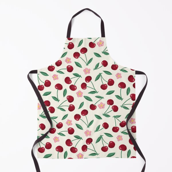 Item preview, Cherry Print - Handrawn Oil Painted - Digital style - Cute Red Cherries & Pink Blossoms designed and sold by FloralMural.