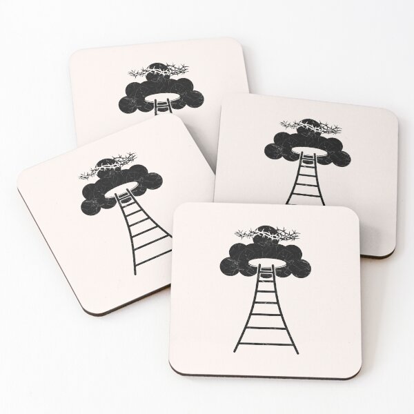 Item preview, Abstract Jesus Christ Ascension to Heaven – Simple Ladder to Heaven (Cloud) Concept Minimal Design | black color for lighter background designed and sold by ZechJohnRB.