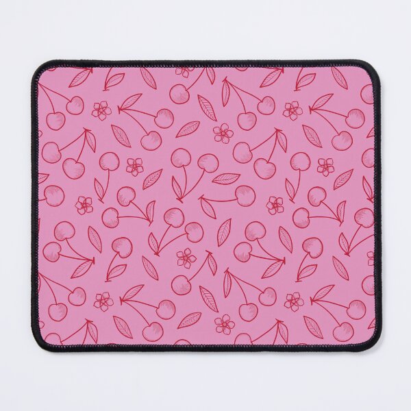 Item preview, Line Art Cherry Print - Handrawn Pink & Red Digital Pattern designed and sold by FloralMural.