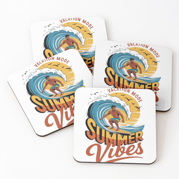 Item preview, Summer Vibes Surfing Design – Retro Beach Art on White Background designed and sold by Karamshooop.