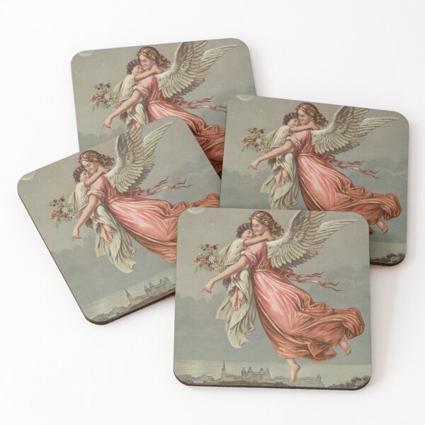 Item preview, Guardian angel carrying child vintage art designed and sold by Vintage Designs +.