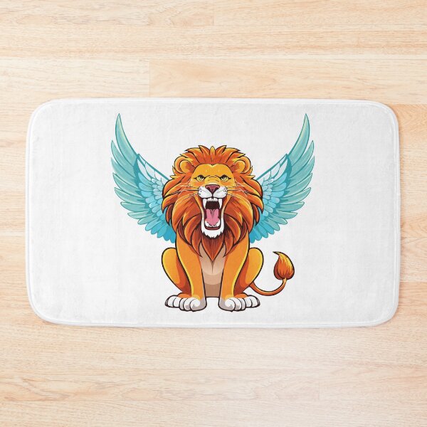 Item preview, Lion with wings, Winged Lion Mythical Creature, Illustration of roaring sitting lion with wing designed and sold by Danler.