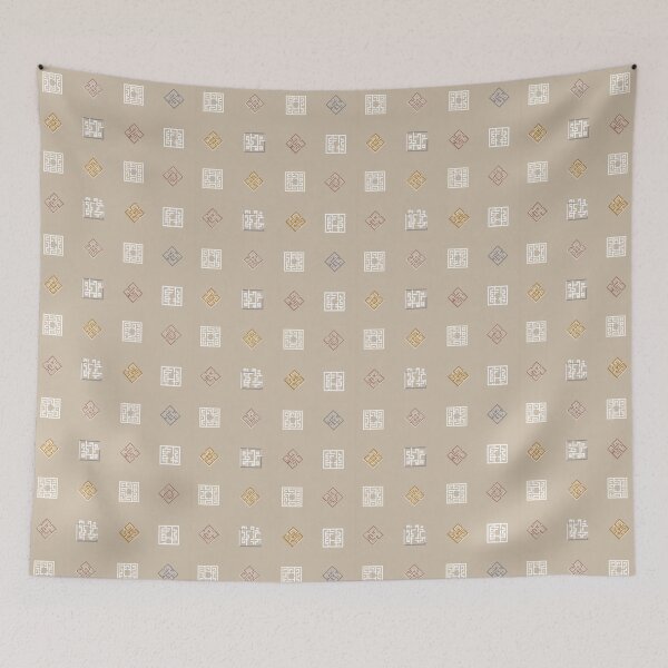 Item preview, Minimal Kolam Grid Symbols in Clay Tones designed and sold by Moisky Patterns.