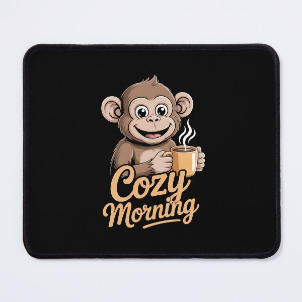 Item preview, Cozy Morning – Cheerful Monkey Coffee Lover Tee for Warm, Caffeinated Vibes designed and sold by Opalook.