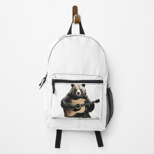 Item preview, Oso grizzly tocando la guitarra: arte animal acústico con tinta designed and sold by Sandy's Cheeky Studio.