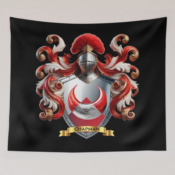 Item preview, Chapman Family Crest  Twin Crescents of Trade, Strength & Legacy designed and sold by Highlandkings.