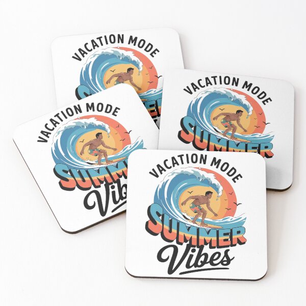 Item preview, Summer Vibes Surfing Design – Retro Beach Art on White Background designed and sold by Karamshooop.