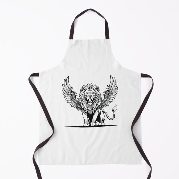 Item preview, Lion with wings, Winged Lion Mythical Creature, Illustration of roaring sitting lion with wing designed and sold by Danler.