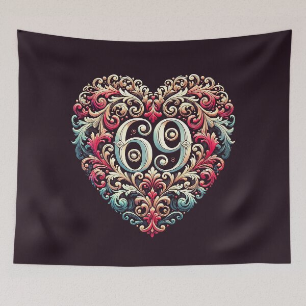 Item preview, Floral 69 Heart – Baroque Valentine Design with a Cheeky Twist designed and sold by Victor Shadehorn.