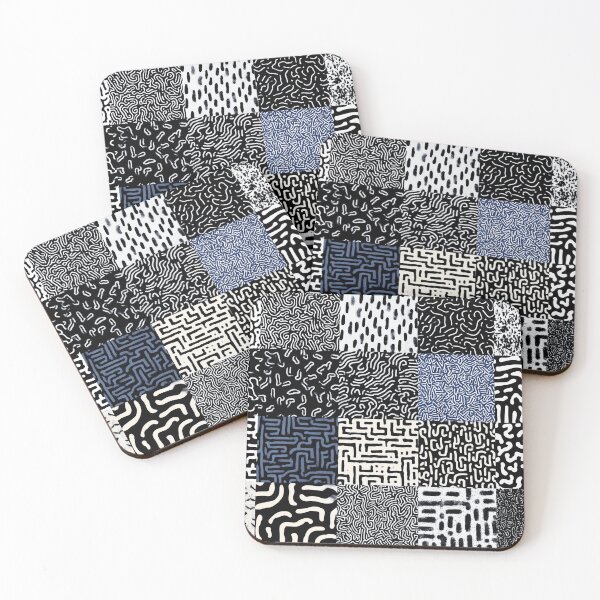 Item preview, Monochrome Maze Matrix - Black & White Pattern Universe designed and sold by djovan.