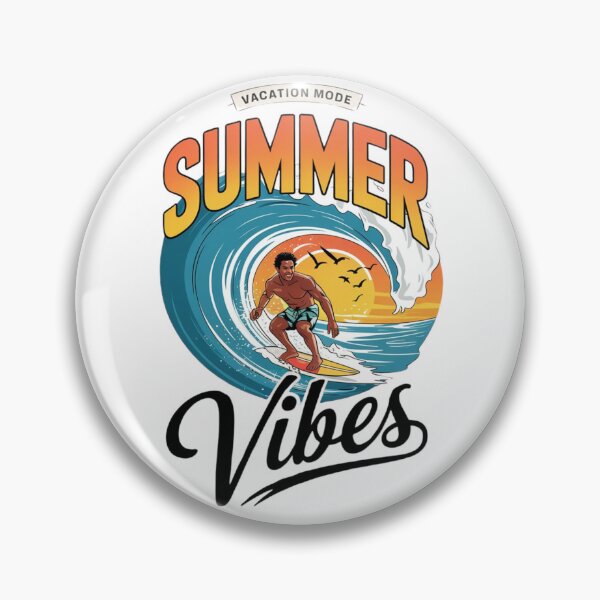 Item preview,   Summer Vibes Surfing Design – Retro Beach Art on White Background designed and sold by Karamshooop.