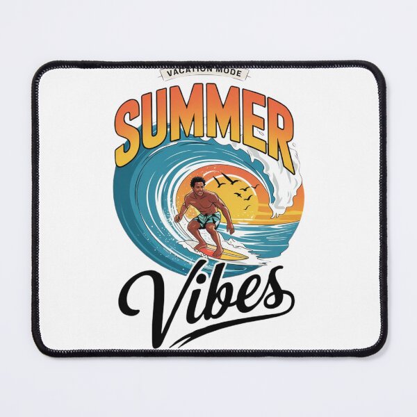 Item preview,   Summer Vibes Surfing Design – Retro Beach Art on White Background designed and sold by Karamshooop.