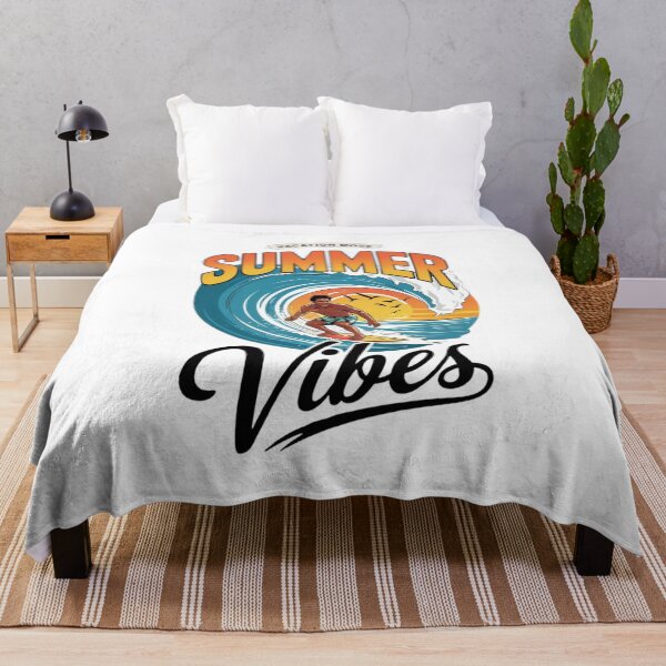 Item preview, Summer Vibes Surfing Design – Retro Beach Art on White Background designed and sold by Karamshooop.