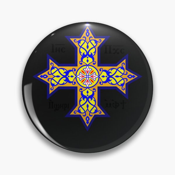 Item preview, Coptic Orthodox Cross With Text On Blue designed and sold by mengelpear.
