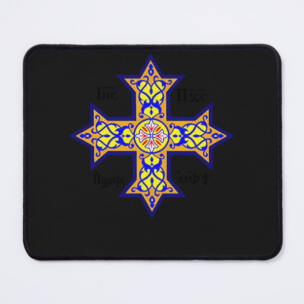 Item preview, Coptic Orthodox Cross With Text On Blue designed and sold by mengelpear.