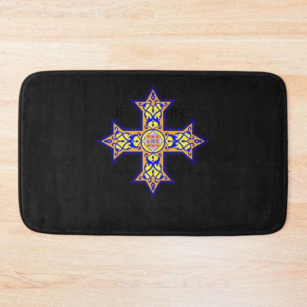 Item preview, Coptic Orthodox Cross With Text On Blue designed and sold by mengelpear.