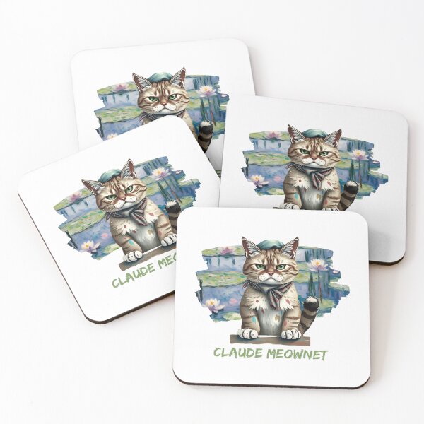 Item preview, Claude Meownet | Impressionist Cat Meme for Artsy Fur-iends designed and sold by Ryldra-Art.