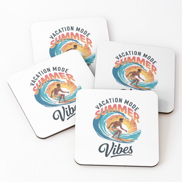 Item preview, Summer Vibes Surfing Design – Retro Beach Art on White Background designed and sold by Karamshooop.
