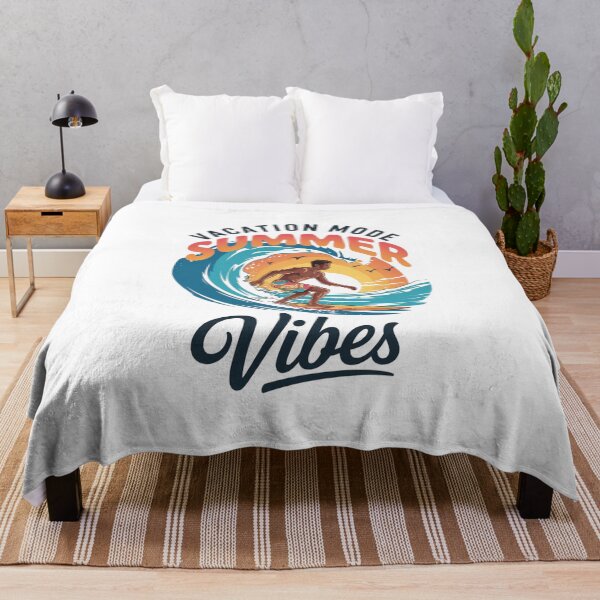 Item preview, Summer Vibes Surfing Design – Retro Beach Art on White Background designed and sold by Karamshooop.