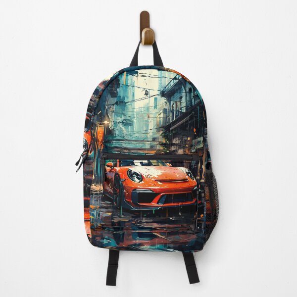 Item preview, Vibrant Sports Car Parked On Wet City Street At Night designed and sold by RevUpDesign.