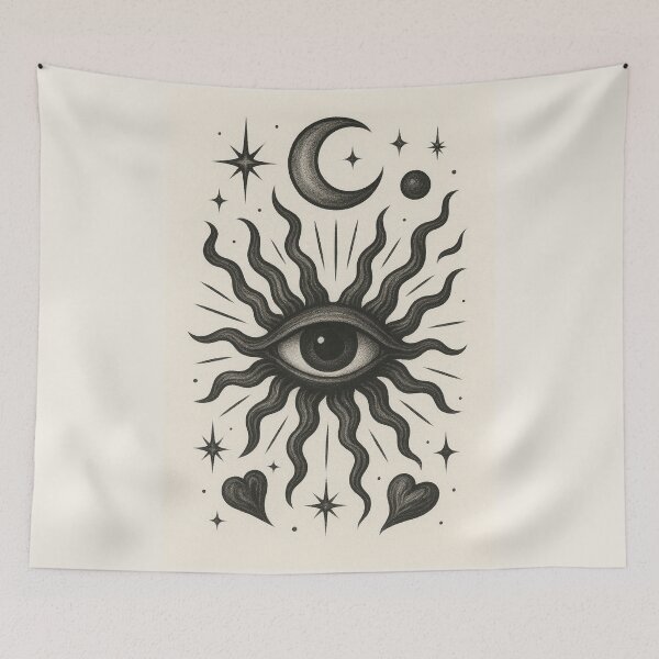 Item preview, Mystical Eye – Cosmic Vision in Black & White designed and sold by A Sinister Sly.