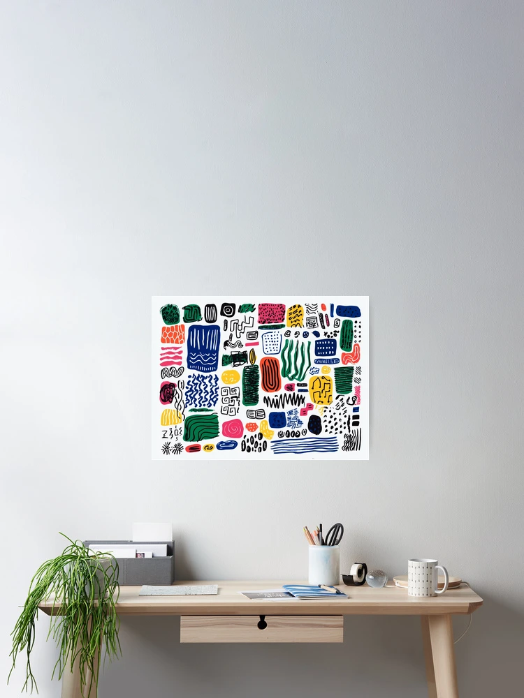 Thumbnail 2 of 3, Poster, Hand-Drawn Pattern Library - Colorful Abstract Textures designed and sold by djovan.